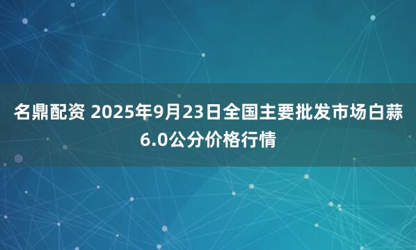 名鼎配资 2025年9月23日全国主要批发市场白蒜6.0公分价格行情